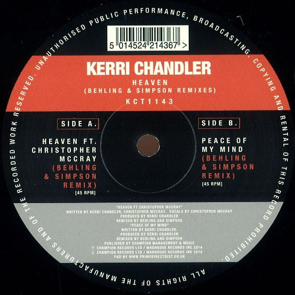 Kerri Chandler - Heaven (Behling & Simpson Remixes)