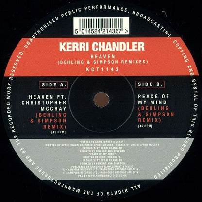 Kerri Chandler - Heaven (Behling & Simpson Remixes)