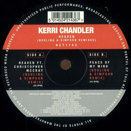 Kerri Chandler - Heaven (Behling & Simpson Remixes)