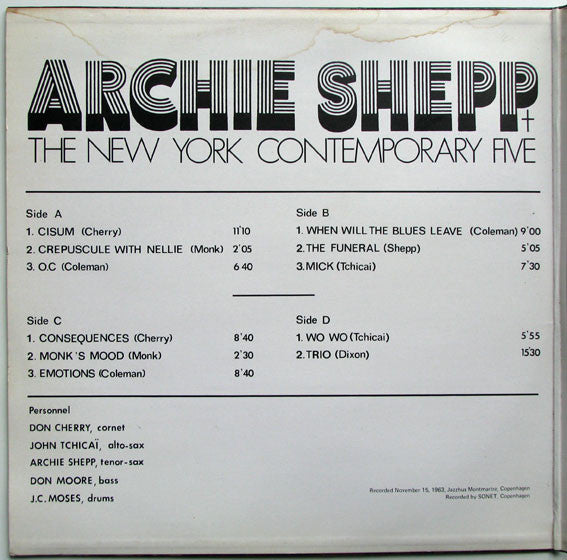 Archie Shepp - Archie Shepp + The New York Contemporary Five