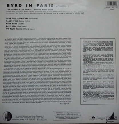 Donald Byrd - Byrd In Paris Volume I