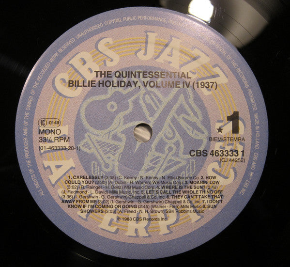 Billie Holiday - The Quintessential Billie Holiday Volume 4 (1937)