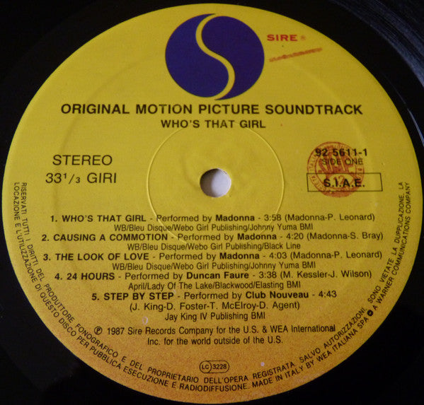 Madonna - Who's That Girl (Original Motion Picture Soundtrack)