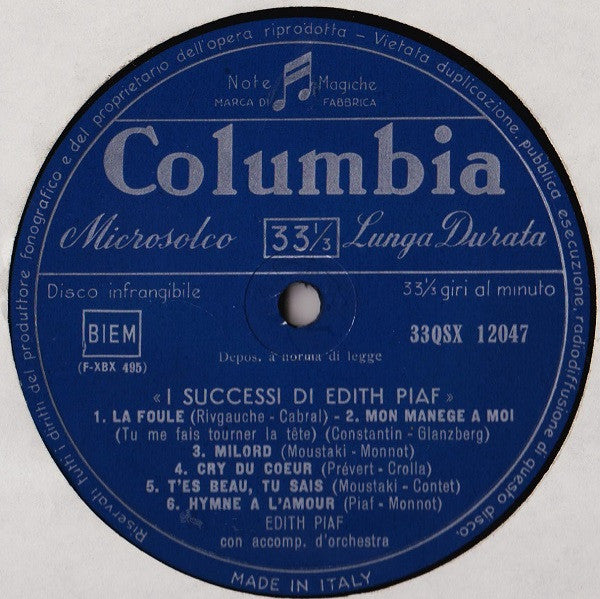 Edith Piaf - I Successi Di Edith Piaf