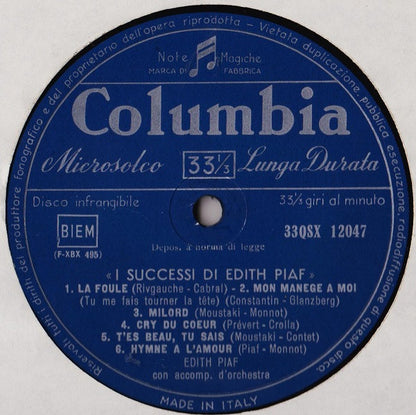 Edith Piaf - I Successi Di Edith Piaf