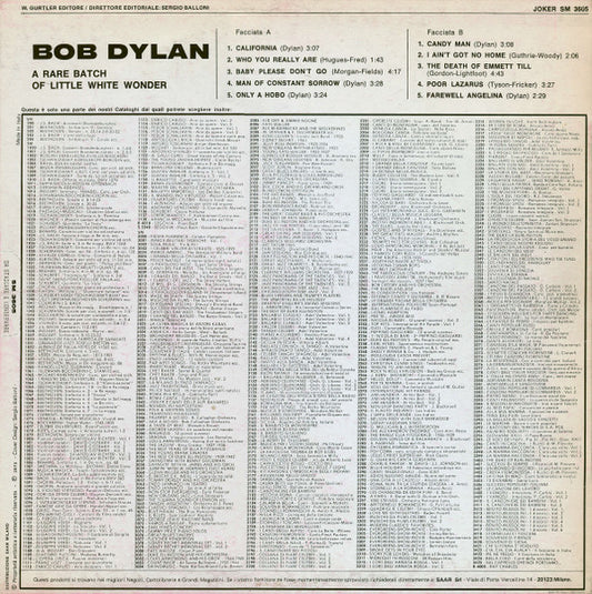 Bob Dylan - A Rare Batch Of Little White Wonder (unofficial)