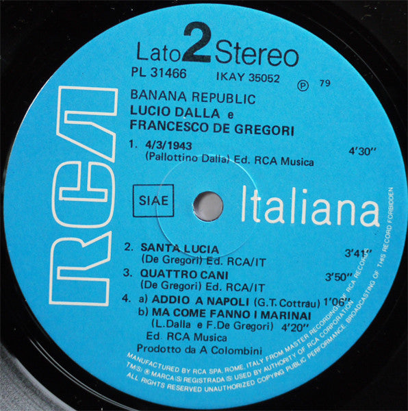 Lucio Dalla - Banana Republic