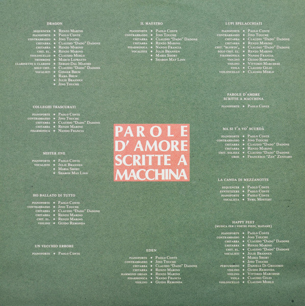Paolo Conte - Parole D'Amore Scritte A Macchina
