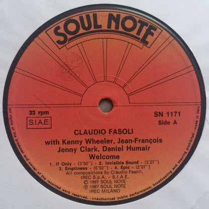 Claudio Fasoli, Kenny Wheeler, J.-F. Jenny Clark, Daniel Humair ‎– Welcome