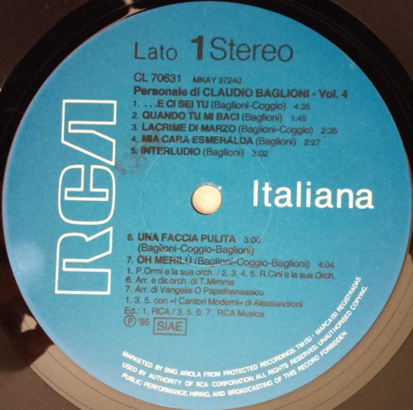 Claudio Baglioni - Personale Di Claudio Baglioni Vol. 4