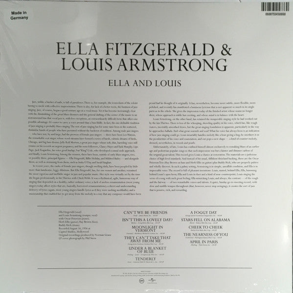 Ella Fitzgerald & Louis Armstrong ‎– Ella And Louis