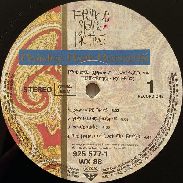 Prince - Sign "O" The Times