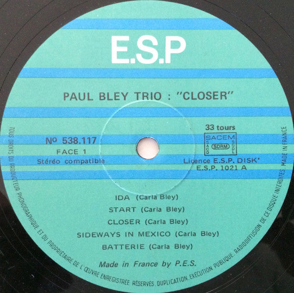 Paul Bley Trio - Closer