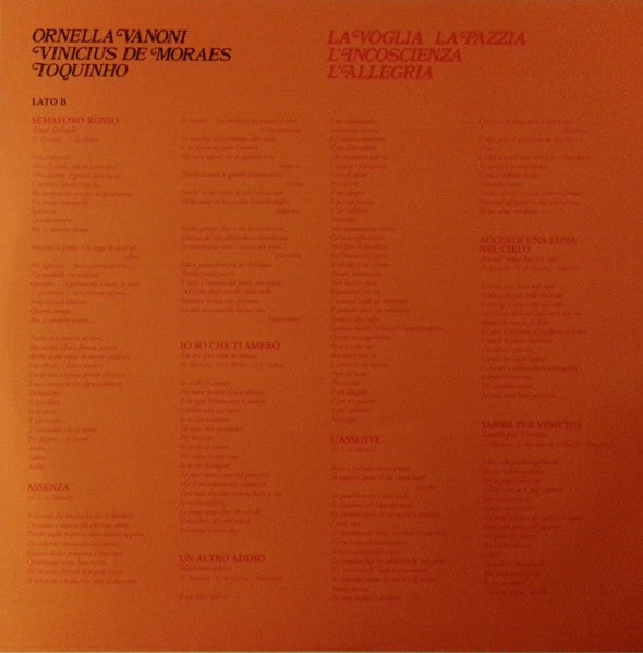 Ornella Vanoni - La Voglia La Pazzia L'incoscienza L'allegria (nuovo)
