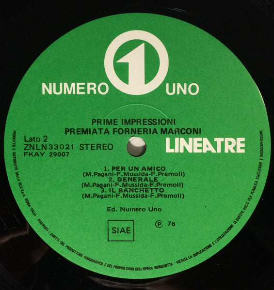 Premiata Forneria Marconi - Prime Impressioni