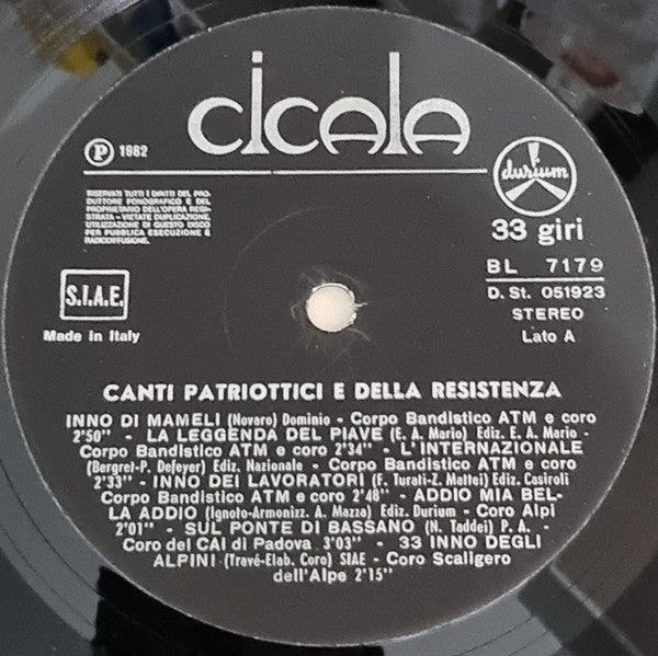 Various - Canti Patriottici E Della Resistenza