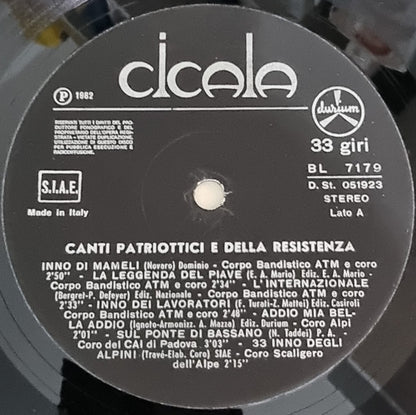 Various - Canti Patriottici E Della Resistenza