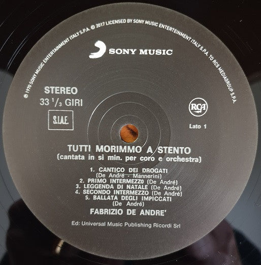 Fabrizio De André - Tutti Morimmo A Stento