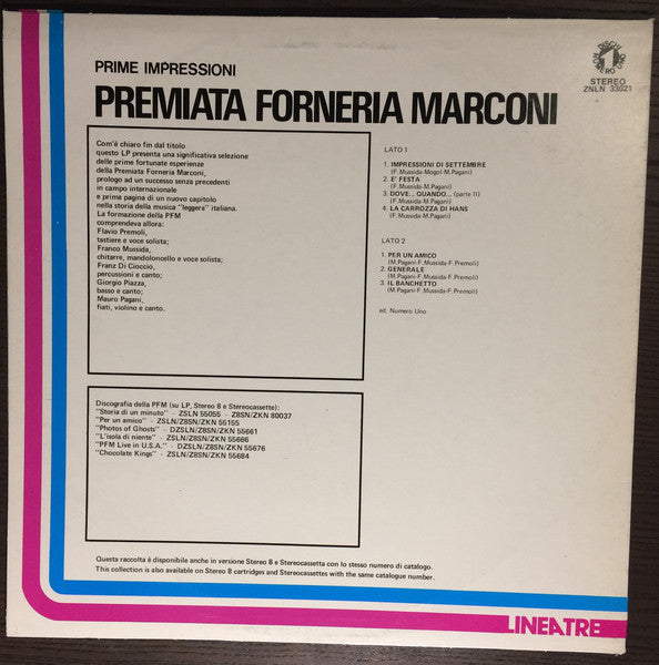 Premiata Forneria Marconi - Prime Impressioni