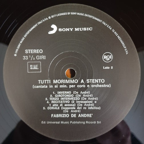 Fabrizio De André - Tutti Morimmo A Stento