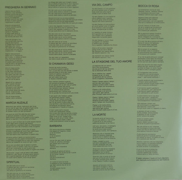 Fabrizio De André - Fabrizio De André Vol.1 (nuovo)