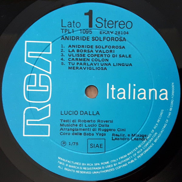 Lucio Dalla - Anidride Solforosa