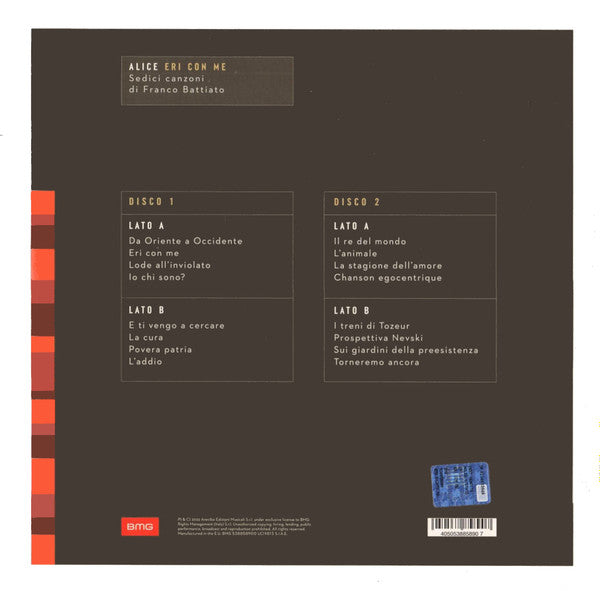 Alice con I Solisti Filarmonici Italiani ‎– Eri Con Me (Sedici Canzoni Di Franco Battiato) - (nuovo)