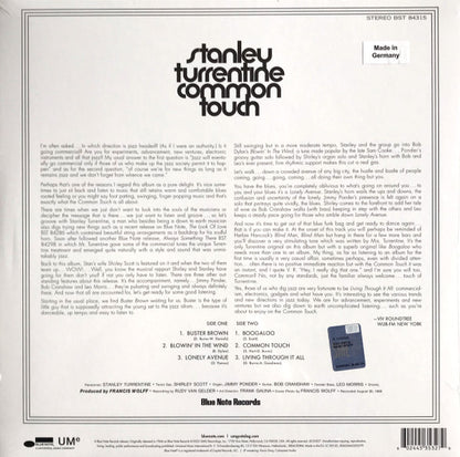 Stanley Turrentine Featuring Shirley Scott ‎– Common Touch (nuovo)