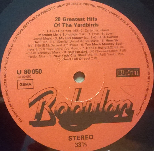 The Yardbirds - 20 Greatest Hits