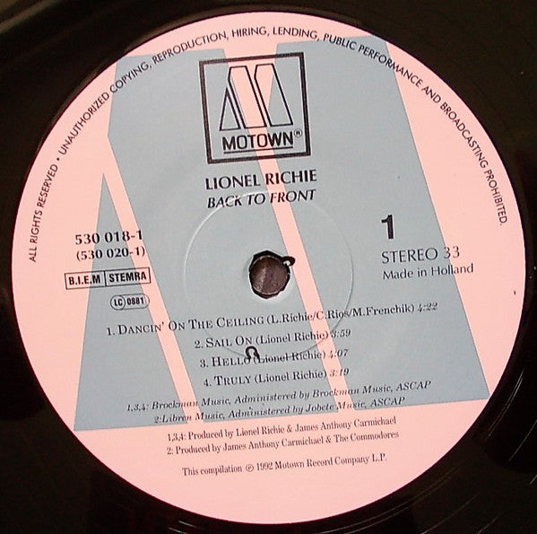 Lionel Richie - Back To Front