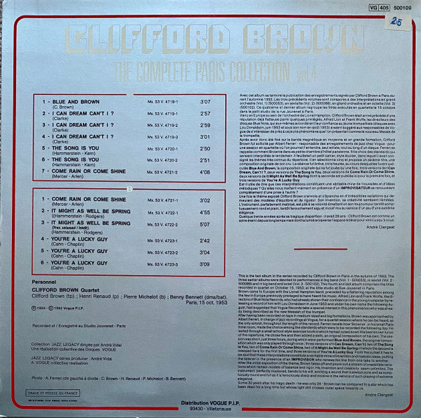 Clifford Brown - The Complete Paris Collection Vol. 4