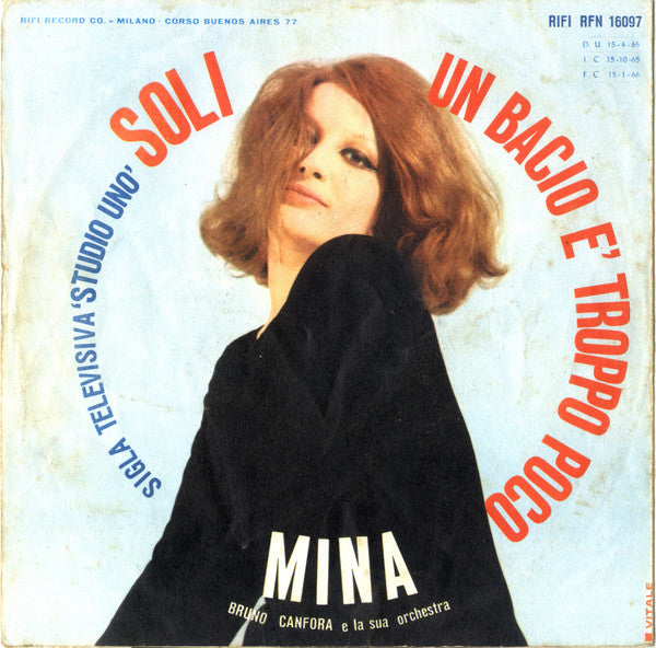 Mina - Soli / Un Bacio È Troppo Poco (7")