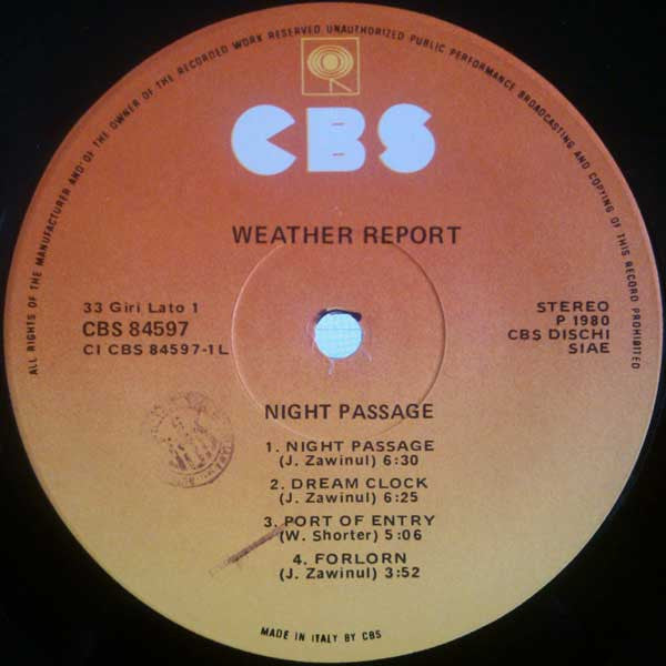 Weather Report - Night Passage