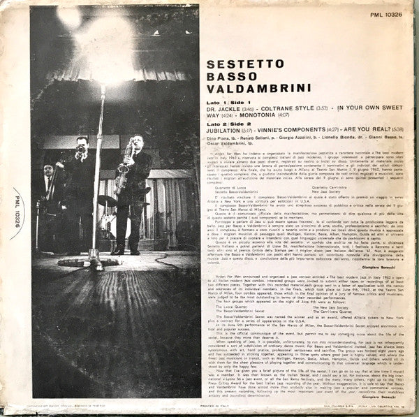 Sestetto Basso-Valdambrini - The Best Modern Jazz In Italy 1962