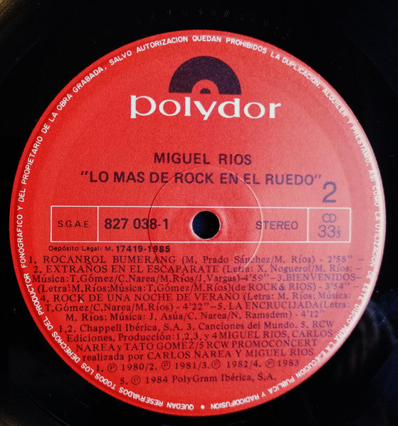 Miguel Ríos - Lo Mas De... Rock En El Ruedo