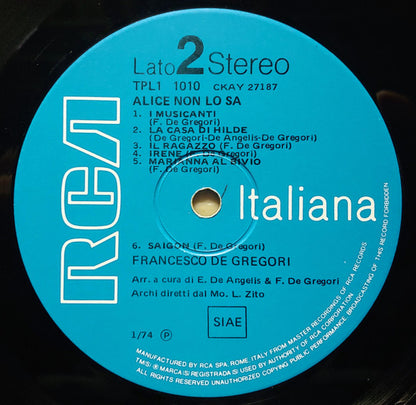 Francesco De Gregori - Alice Non Lo Sa