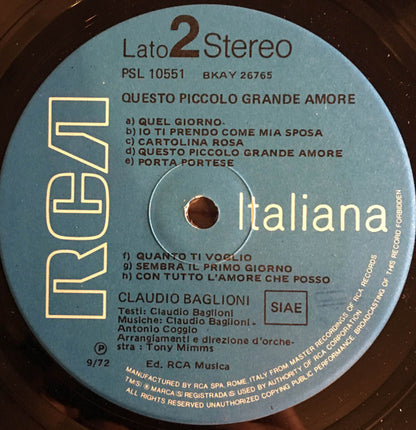 Claudio Baglioni - Questo Piccolo Grande Amore