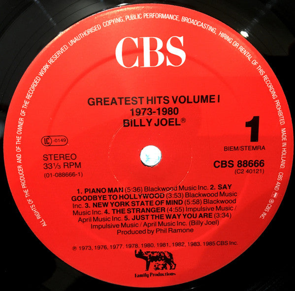 Billy Joel - Greatest Hits Volume I & Volume II