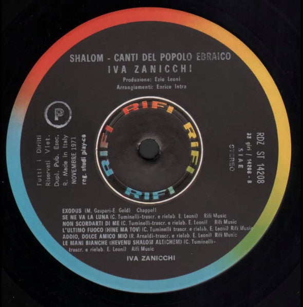 Iva Zanicchi - Shalom - Canti Del Popolo Ebraico