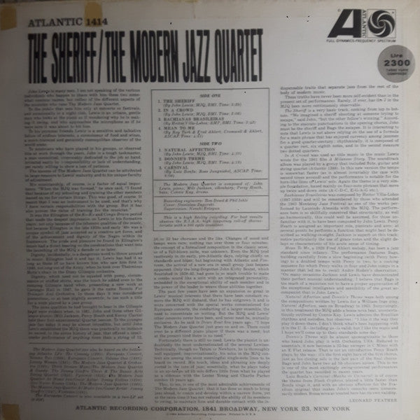 The Modern Jazz Quartet - The Sheriff