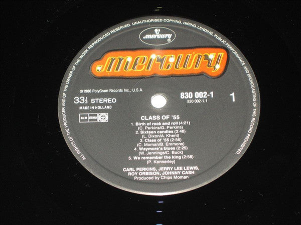 Class Of '55 = Carl Perkins / Jerry Lee Lewis / Roy Orbison / Johnny Cash ‎– Memphis Rock & Roll Homecoming