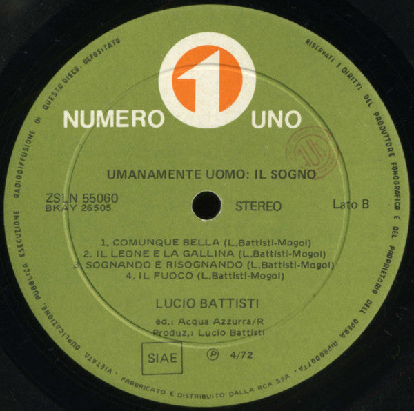 Lucio Battisti - Umanamente Uomo: Il Sogno.