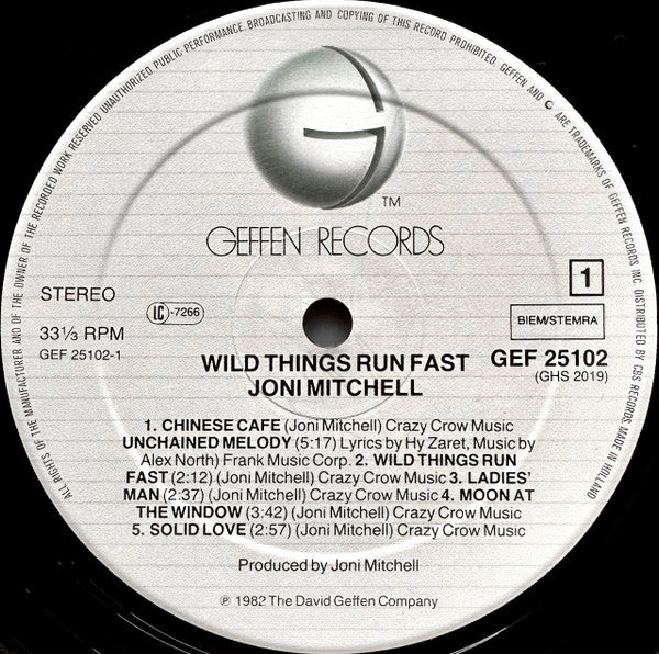 Joni Mitchell - Wild Things Run Fast