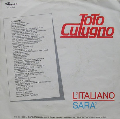 Toto Cutugno - L'Italiano (7")
