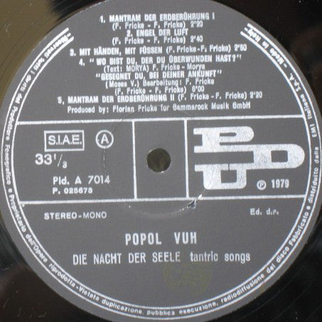 Popol Vuh - Die Nacht Der Seele - Tantric Songs