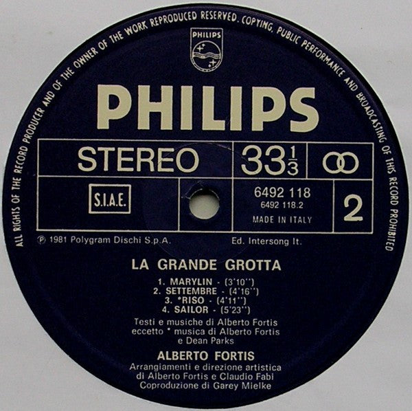 Alberto Fortis - La Grande Grotta