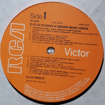 Elvis Presley - Elvis As Recorded At Madison Square Garden