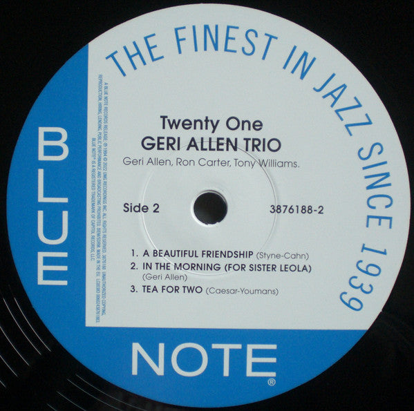 Geri Allen Trio With Ron Carter, Tony Williams ‎– Twenty One (nuovo)