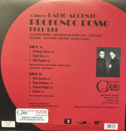 Claudio Simonetti's Goblin - Profondo Rosso = Deep Red (1975-2025) (picture disc) - (nuovo)