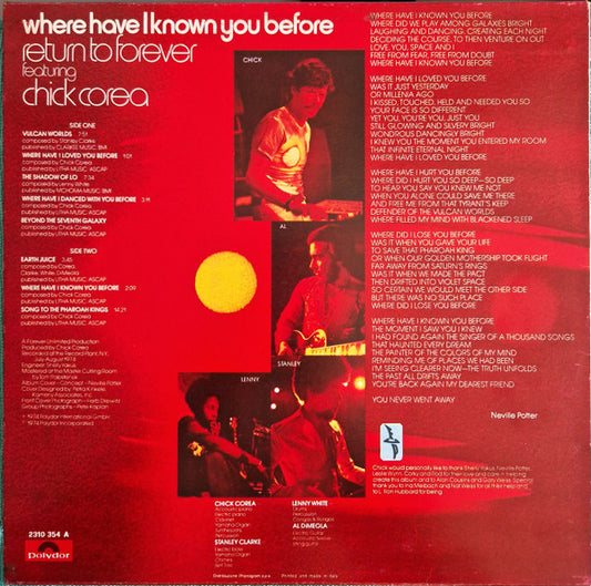 Return To Forever - Where Have I Known You Before